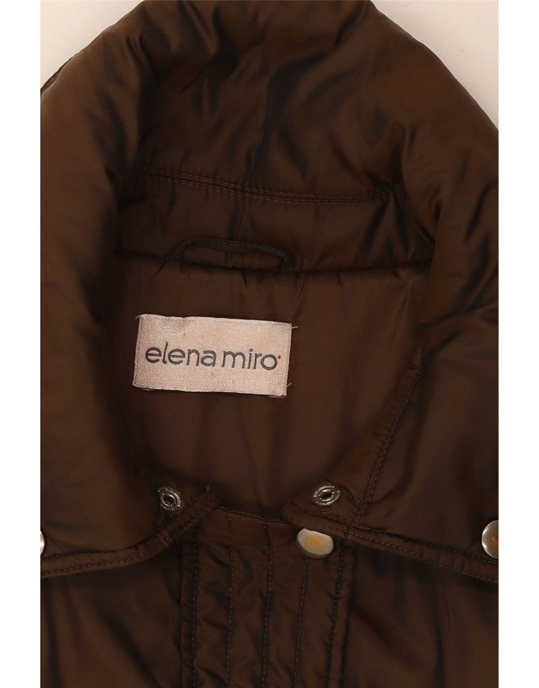 ELENA MIRO Giacca imbottita da donna UK 18 XL Marrone Poliestere