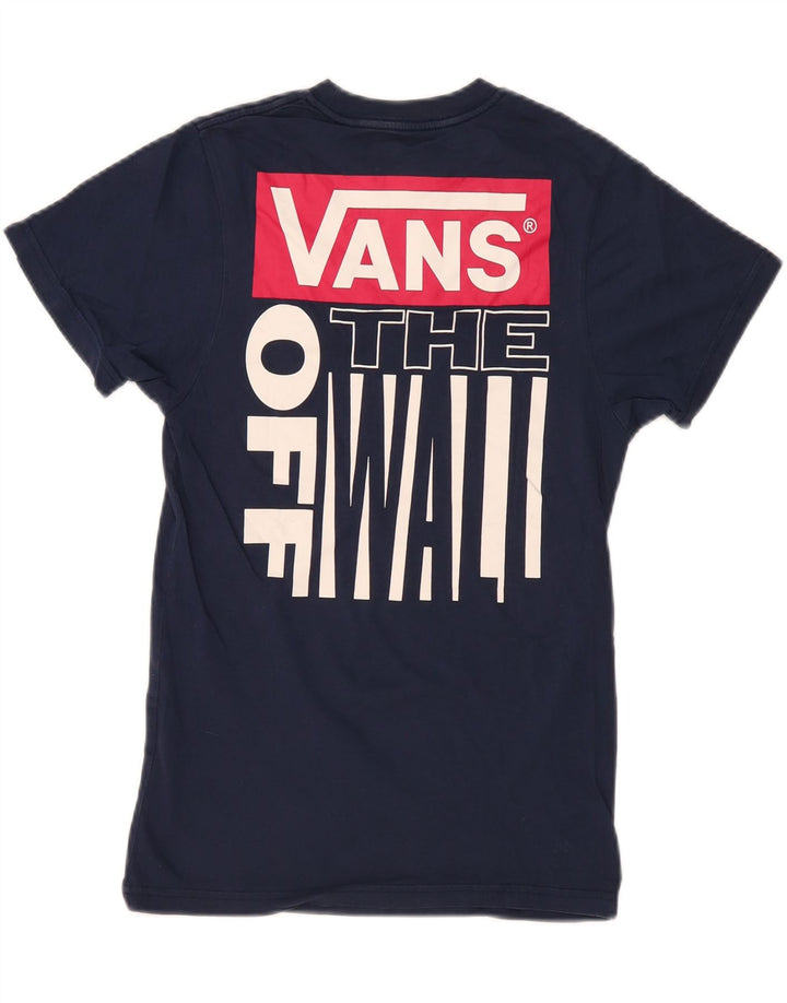 T-shirt grafica da uomo slim fit VANS XS in cotone blu navy