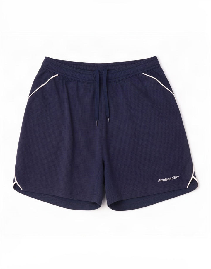 Pantaloncini sportivi Reebok da uomo piccoli in poliestere blu navy
