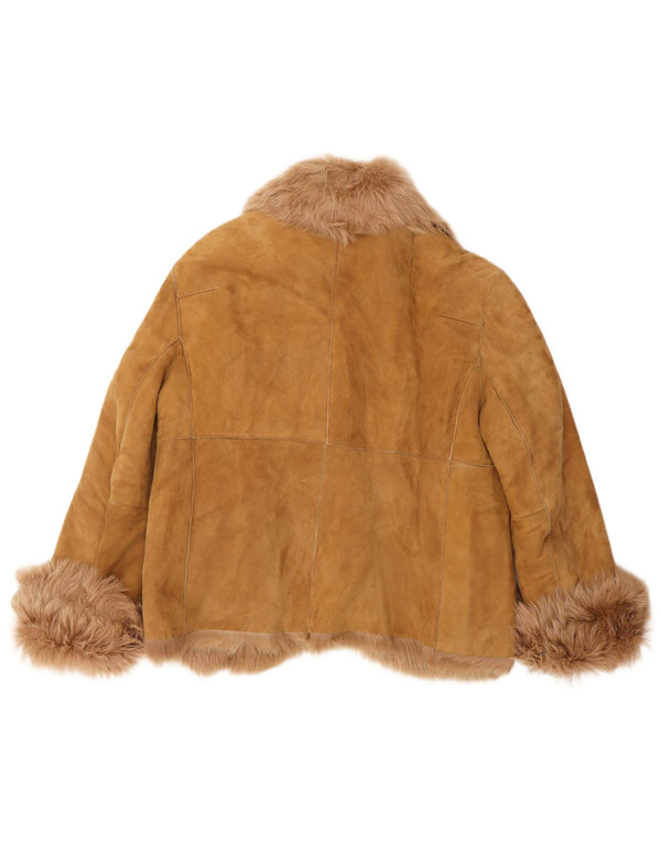 Giacca in pelle scamosciata da donna PAUL & SHARK UK 18 XL Pelle beige