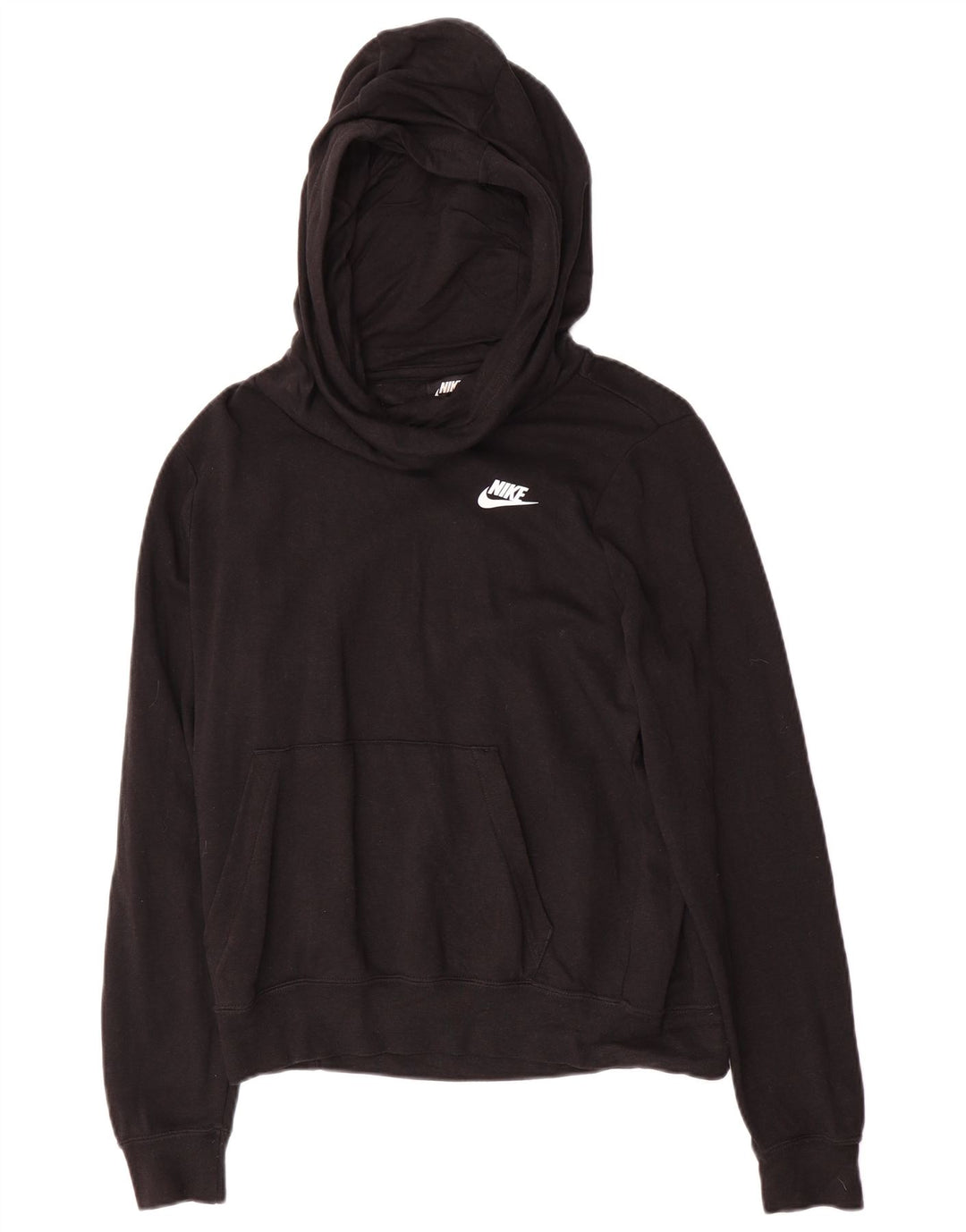 Felpa con cappuccio oversize da donna Nike UK 10 piccola in cotone nero