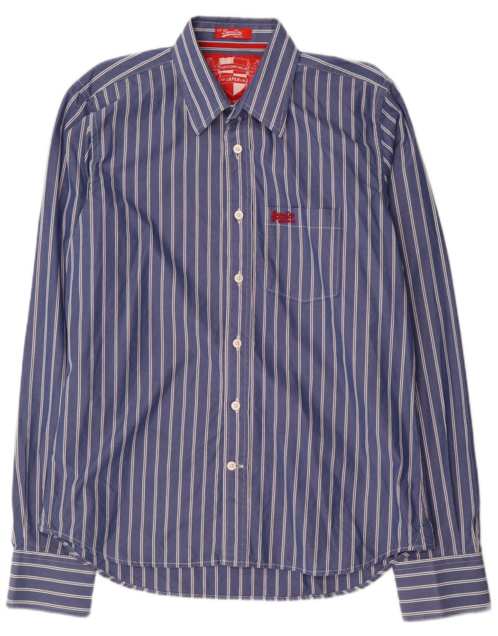 Camicia da uomo Superdry 2XL a righe blu navy