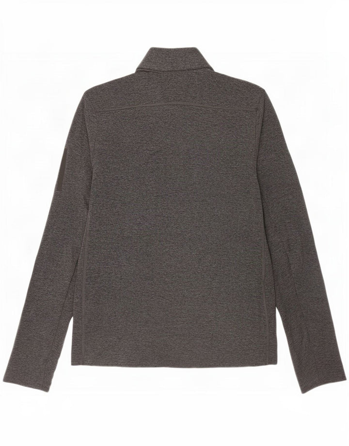 Adidas Aeroready Zip Neck Top a maniche lunghe da uomo in poliestere chiazzato grigio