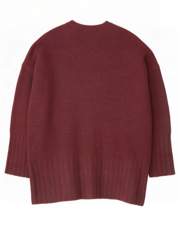 Maglione cardigan oversize da donna Marks & Spencer UK 16 Large Borgogna