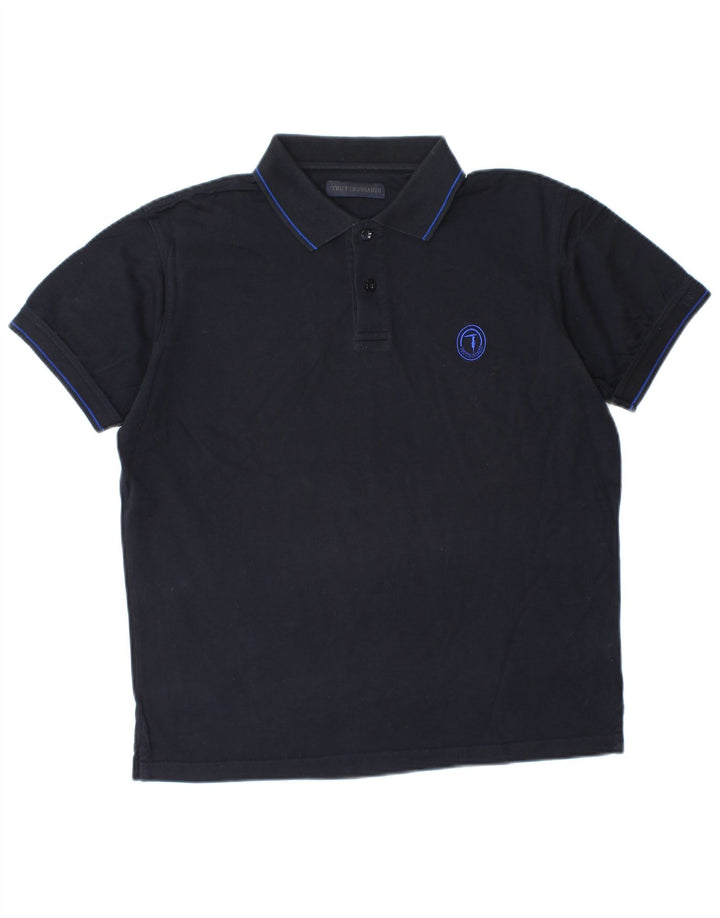 Polo Uomo TRUSSARDI Media Blu Navy Cotone