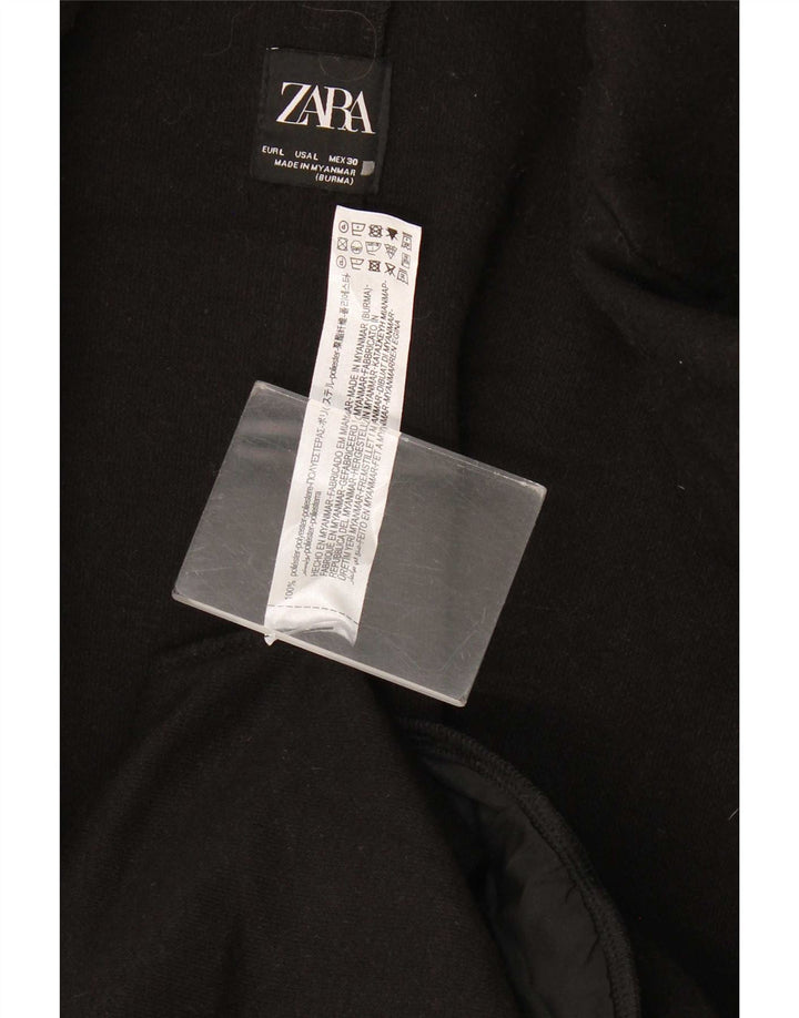 Soprabito aperto da donna Zara UK 16 grande poliestere nero