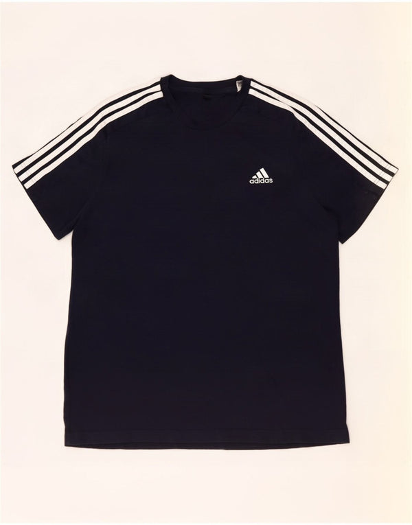 T-shirt da uomo Adidas Top Large in cotone blu navy