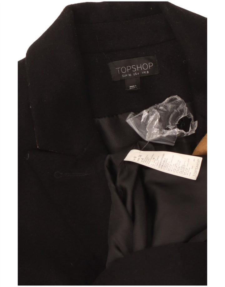 Soprabito da donna Topshop UK 8 piccolo in lana nera
