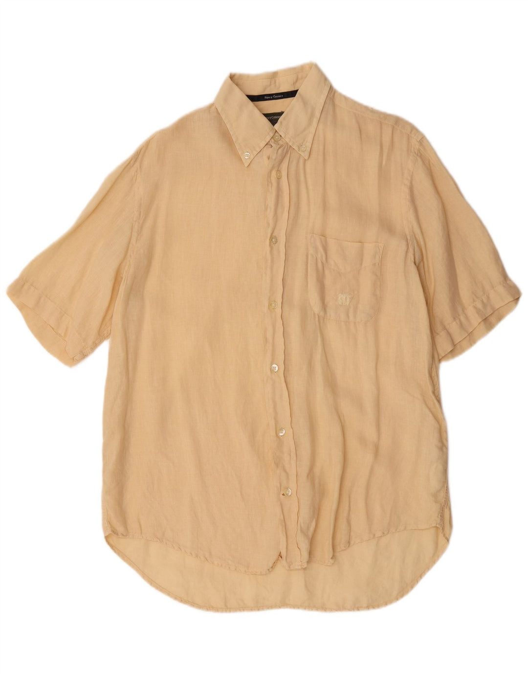 Camicia a maniche corte da uomo Henry Cottons taglia 41 Lino beige medio