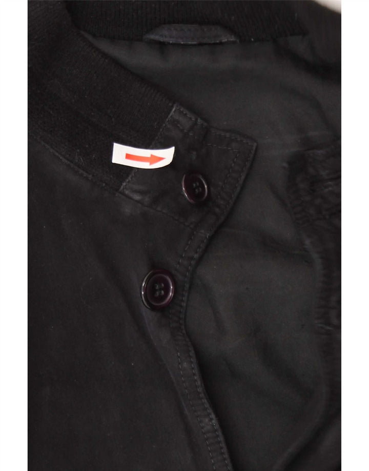 Giubbotto bomber in pelle scamosciata vintage da uomo UK 38 medio nero