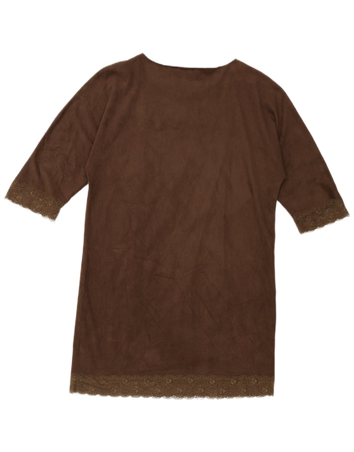 Abito a trapezio oversize da donna ZARA UK 10 piccolo marrone