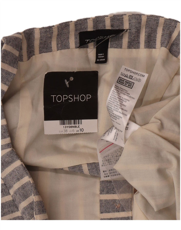 Topshop da donna Crop Top UK 10 piccolo poliestere a righe blu