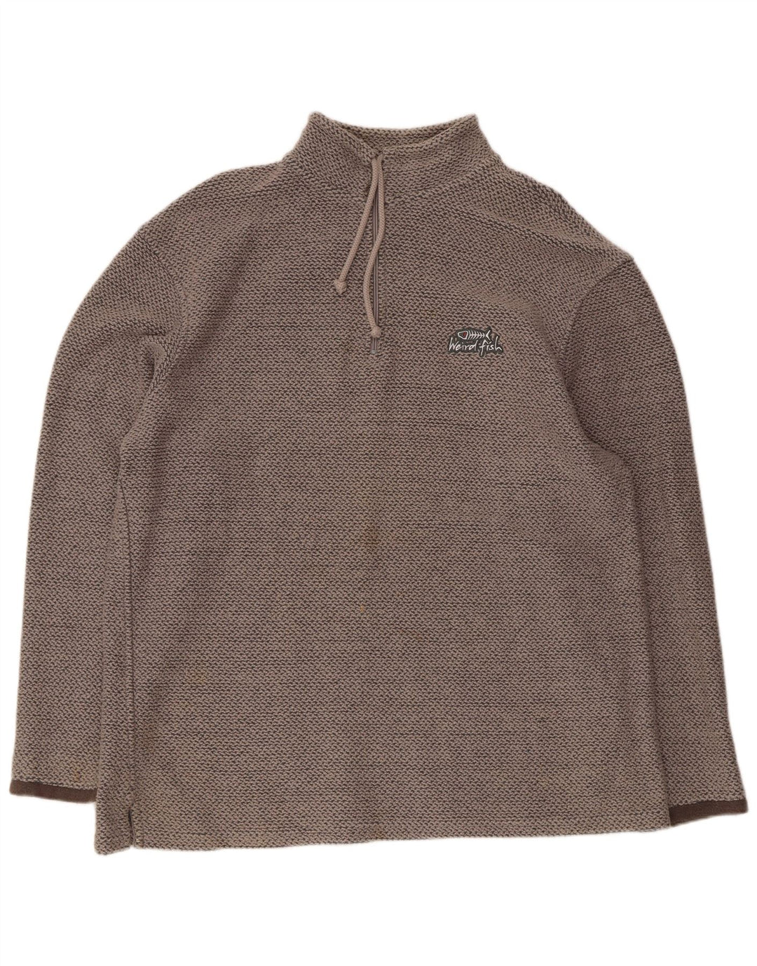 WEIRD FISH Felpa da uomo con zip e collo maglione XL cotone grigio