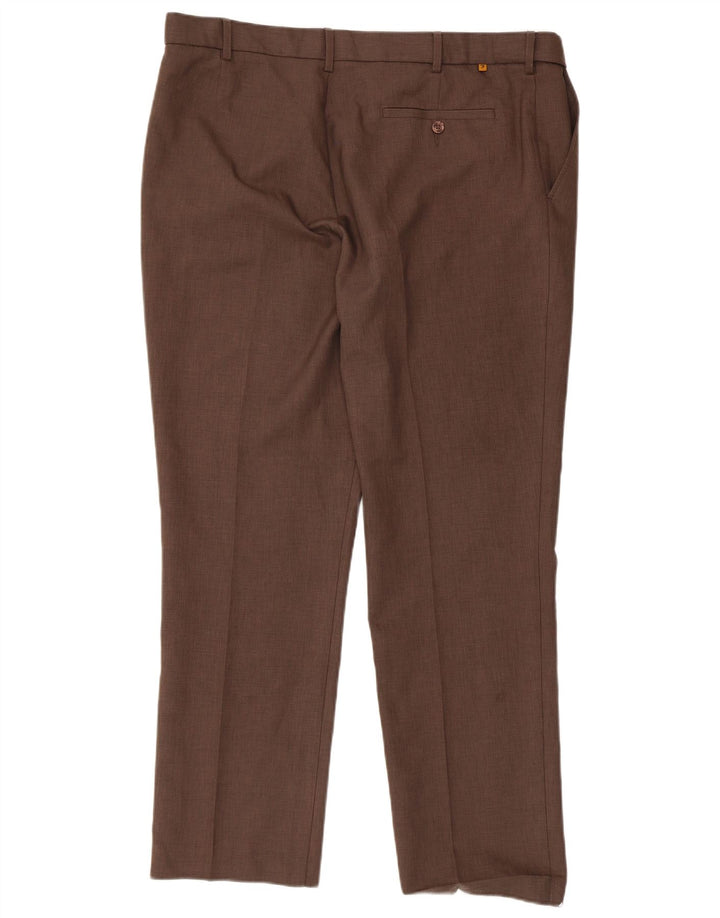 Pantaloni chino dritti da uomo Farah W40 L31 poliestere marrone