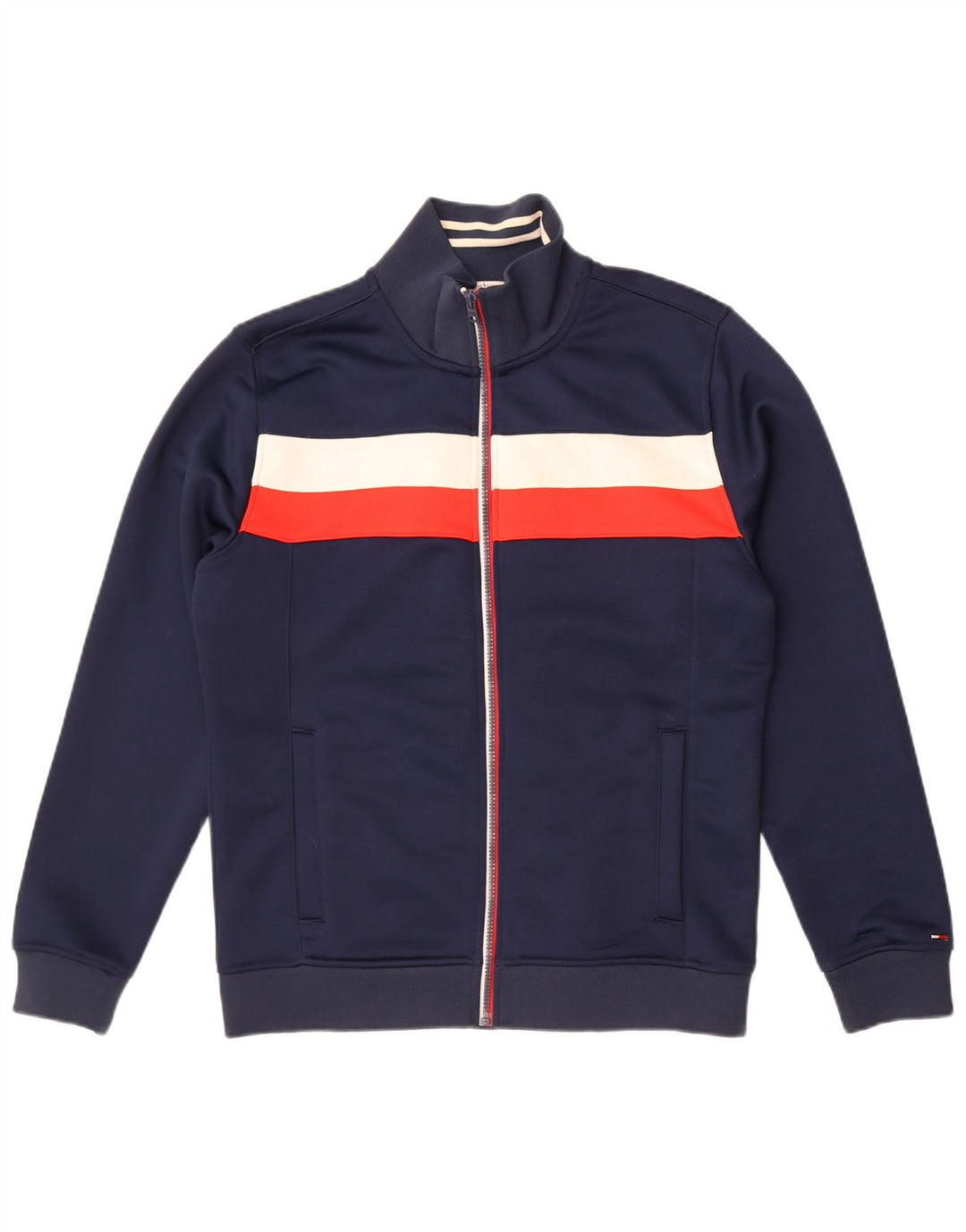 Giacca da ginnastica da uomo Tommy Hilfiger color block medio blu navy