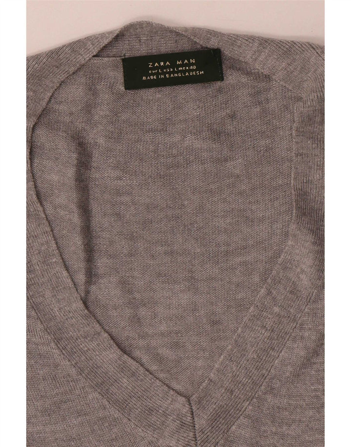 T-shirt Zara da uomo Top grande grigia screziata