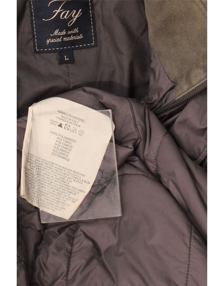 Giacca imbottita da uomo Fay UK 40 Large in poliammide grigio