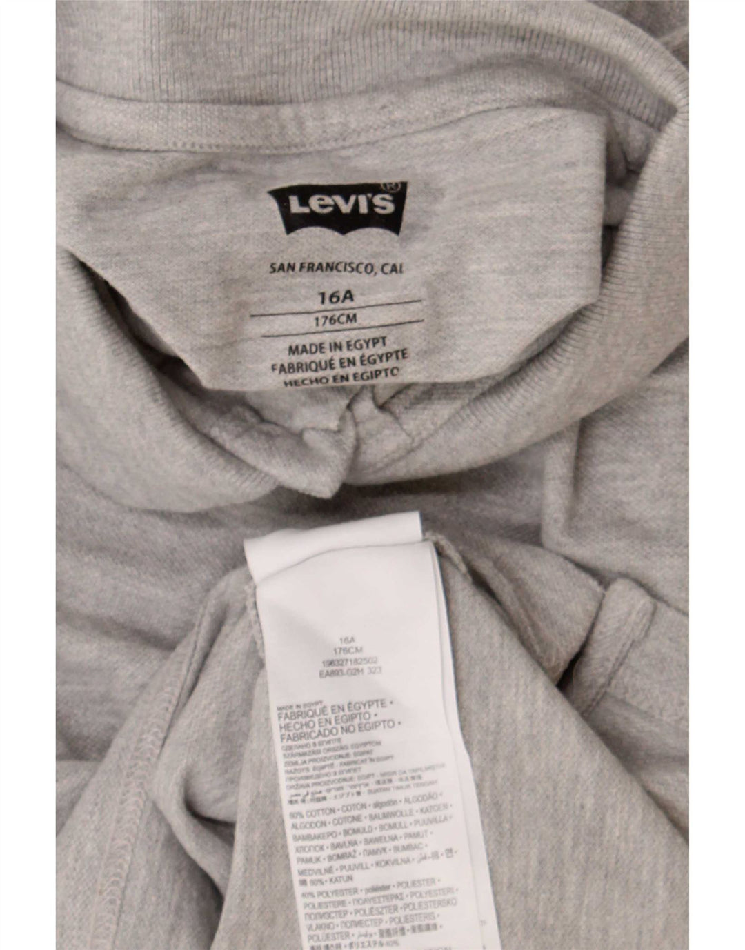 Polo Levi's da ragazzo 15-16 anni in cotone mélange grigio