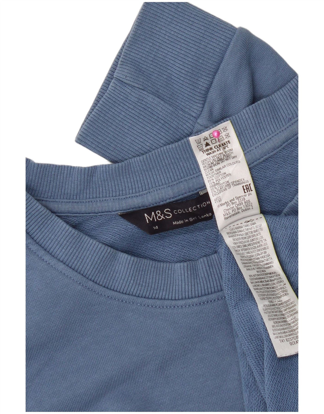 Felpa da donna Marks & Spencer UK 14 Cotone blu medio
