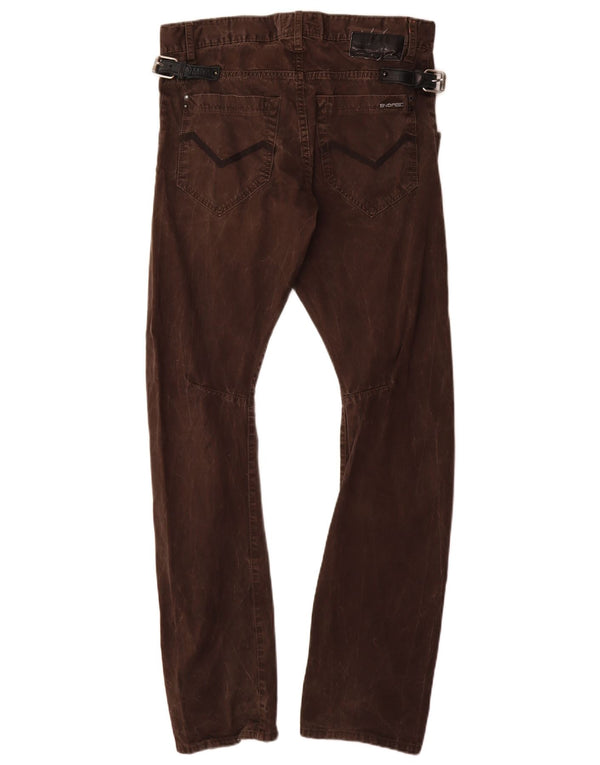 Pantaloni casual slim a banana da uomo Energie W32 L33 in cotone marrone