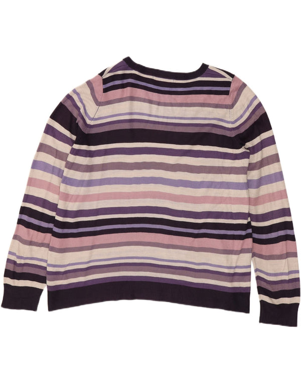 Marks & Spencer Womens Boat Neck Jumper Sweater UK 16 Large Multicoloured