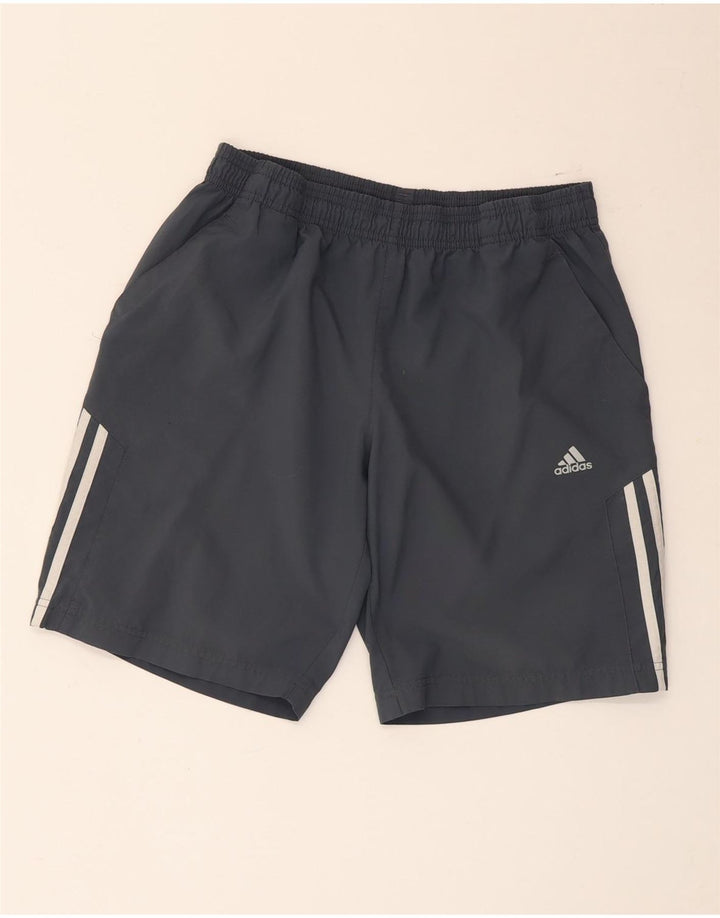Pantaloncini sportivi Adidas da uomo piccoli in poliestere color block grigio