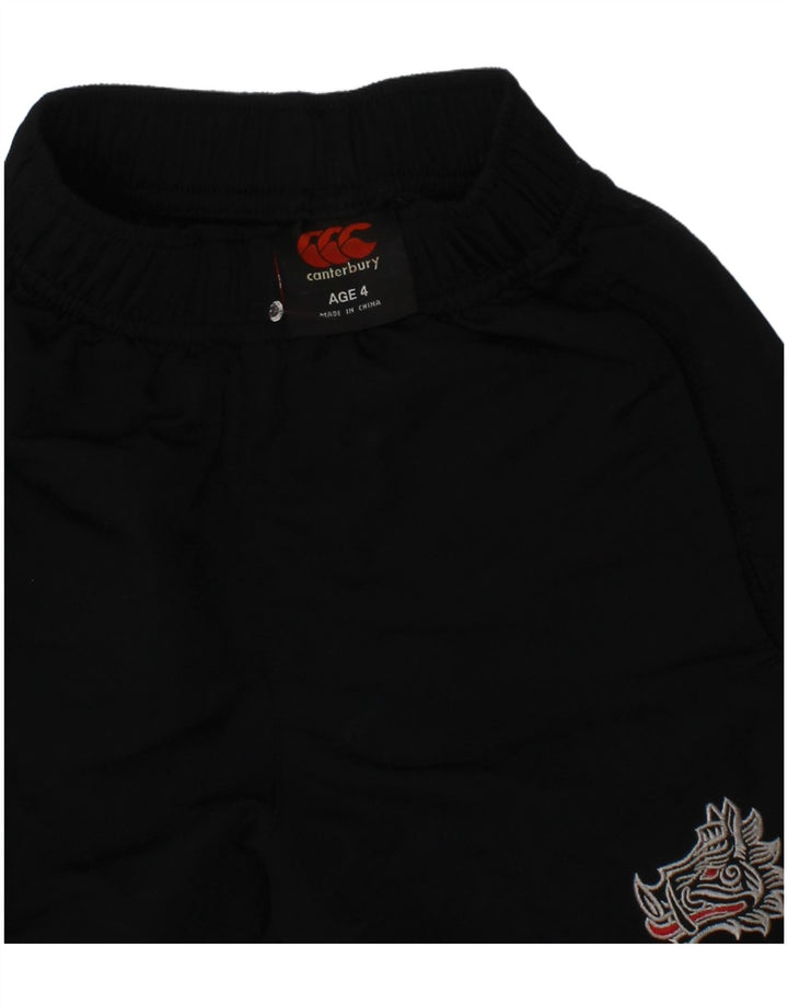 Pantaloncini sportivi grafici da ragazzo Canterbury 3-4 anni neri