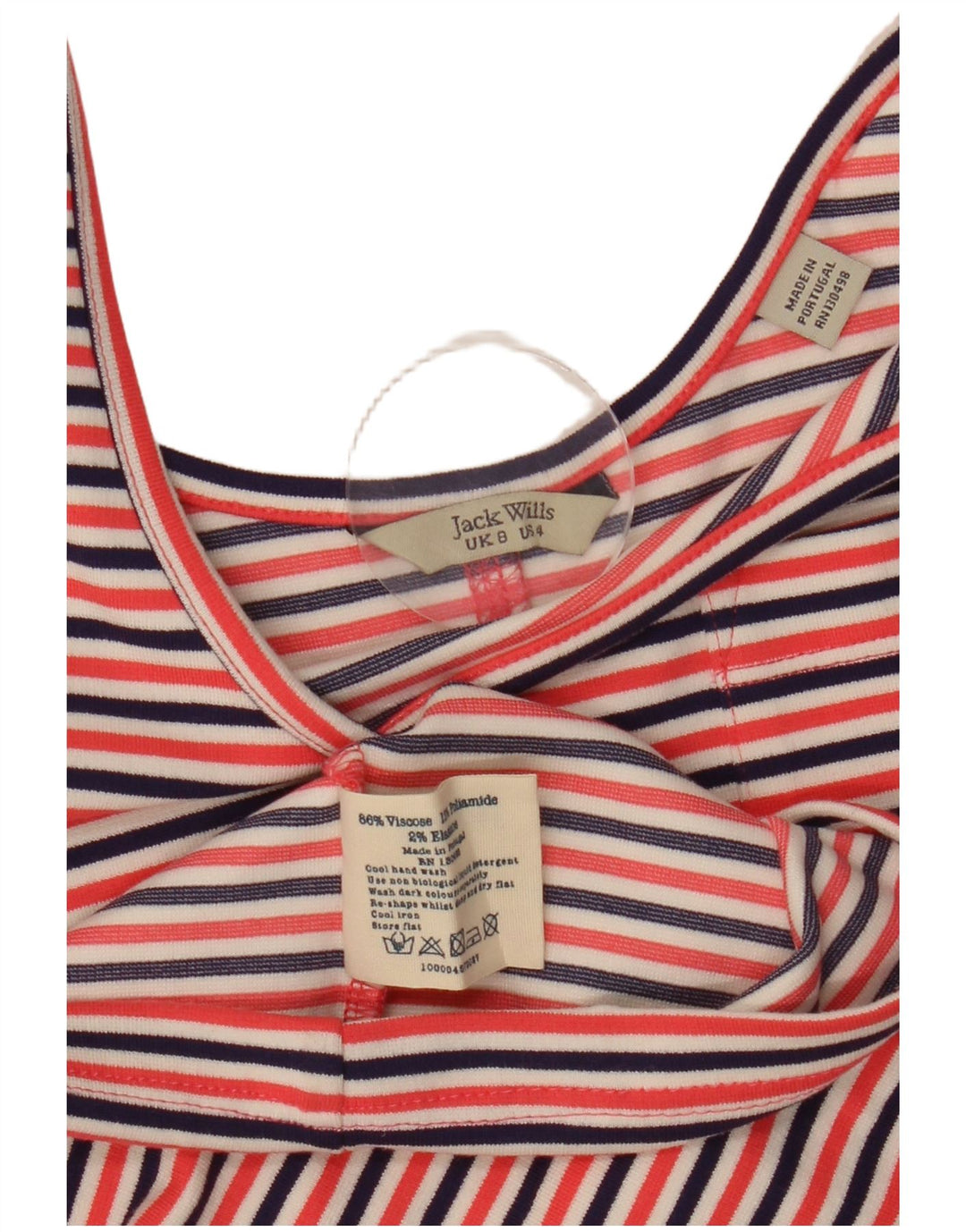 JACK WILLS Abito tubino senza maniche da donna UK 8 piccolo multicolore