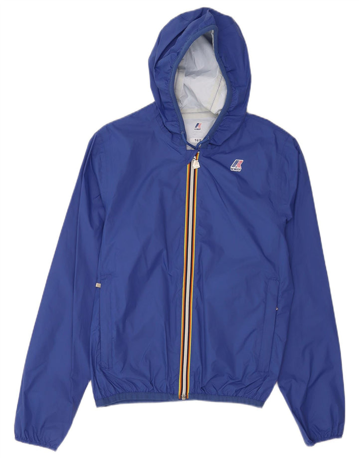 Giacca antipioggia con cappuccio K-Way Bambino 15-16 anni Blu in poliammide