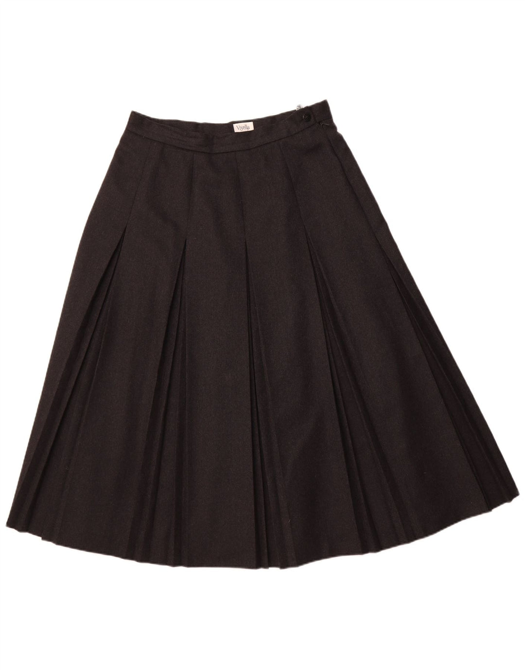 Gonna a pieghe da donna VIYELLA UK 16 Large W32 Grey New Wool
