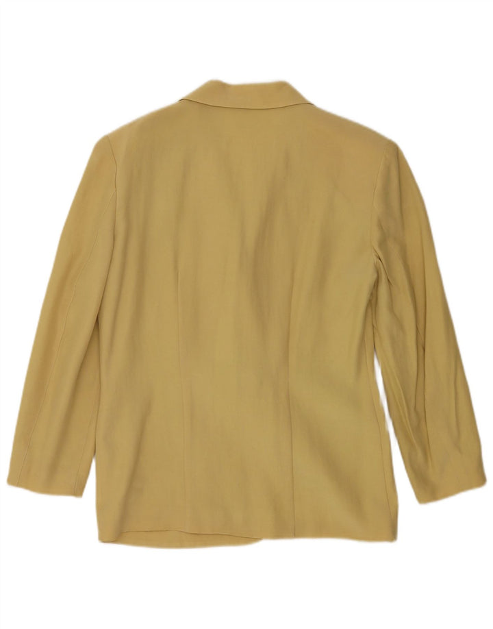 Giacca blazer vintage da donna con maniche a 3/4 IT 42 lana gialla media