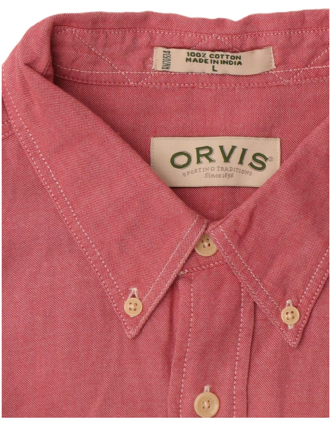 Camicia ORVIS da uomo ampia vestibilità larga in cotone rosso