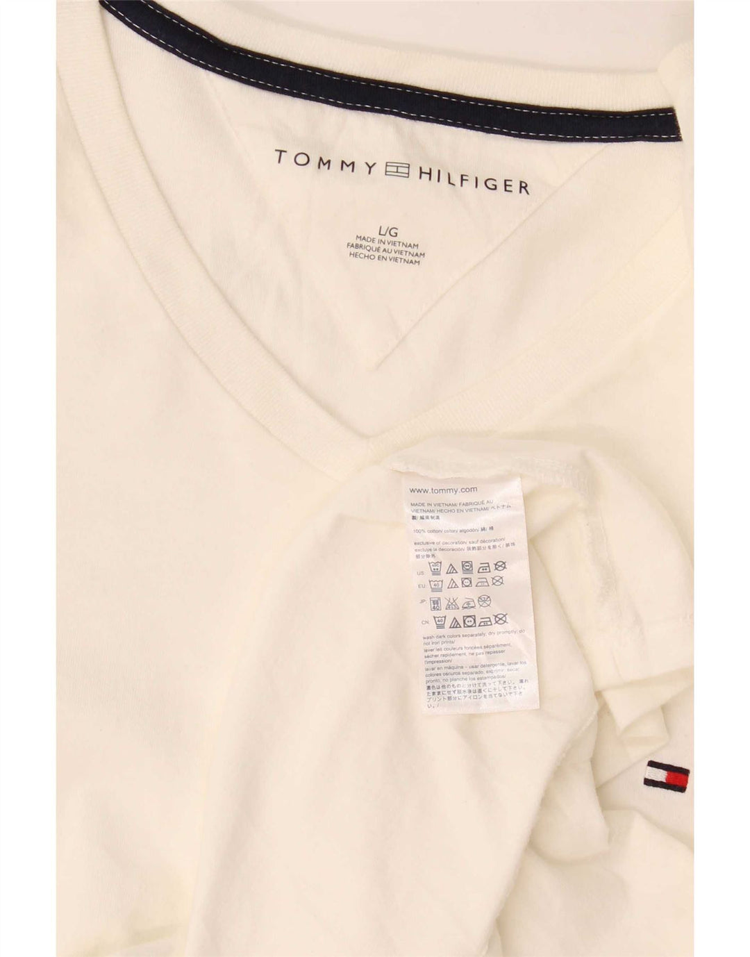 T-shirt da uomo Tommy Hilfiger Top grande in cotone bianco