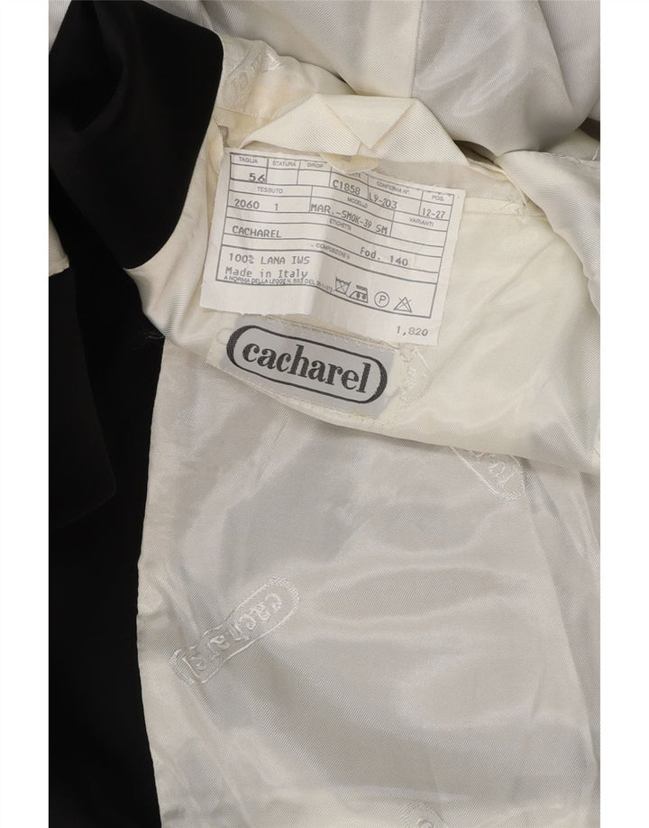 Giacca blazer da uomo a 1 bottone Cacharel IT 56 3XL lana nera