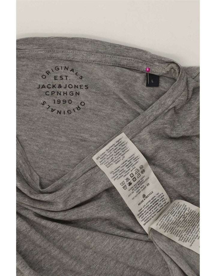 Jack & Jones T-shirt da uomo Top grande in cotone chiazzato grigio