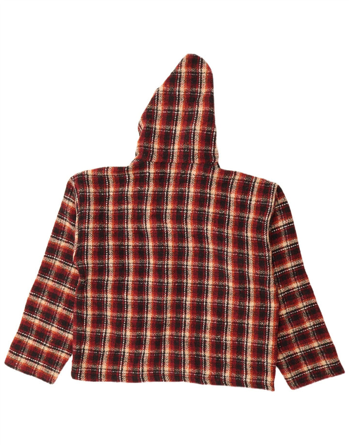 Maglione con cappuccio da uomo Earth Ragz Hippie in poliestere a quadri rossi medi
