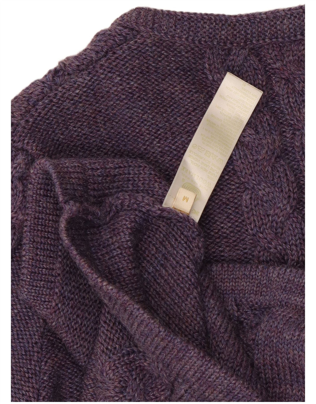 Maglione cardigan da donna vintage UK 12 lana viola media