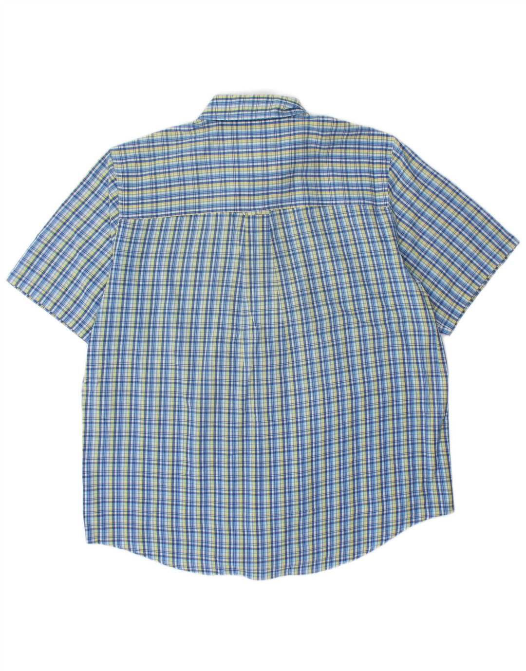 Camicia a maniche corte da uomo Chaps grande in cotone scozzese blu