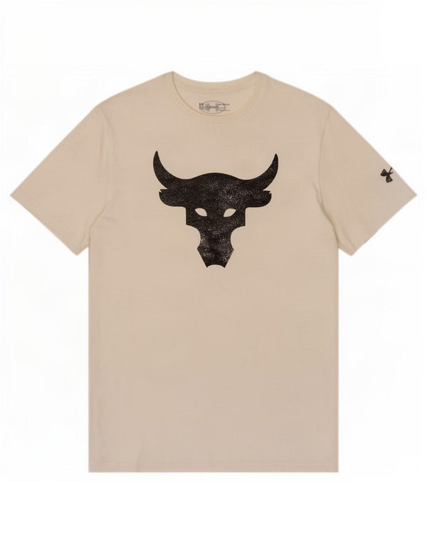 Under Armour Mens Project Rock Brahma Bull T-shirt grafica Top bianco medio