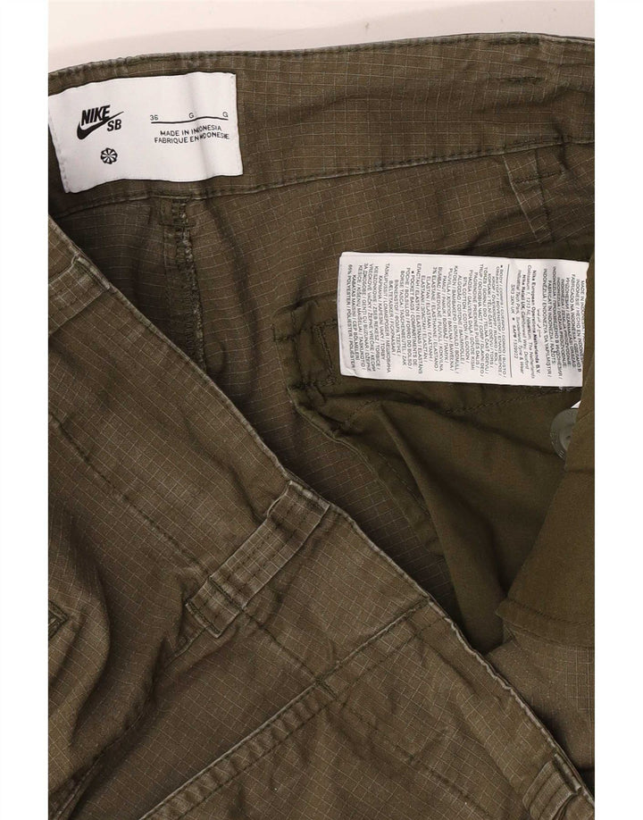 Pantaloni cargo dritti da uomo Nike W36 L27 cotone verde