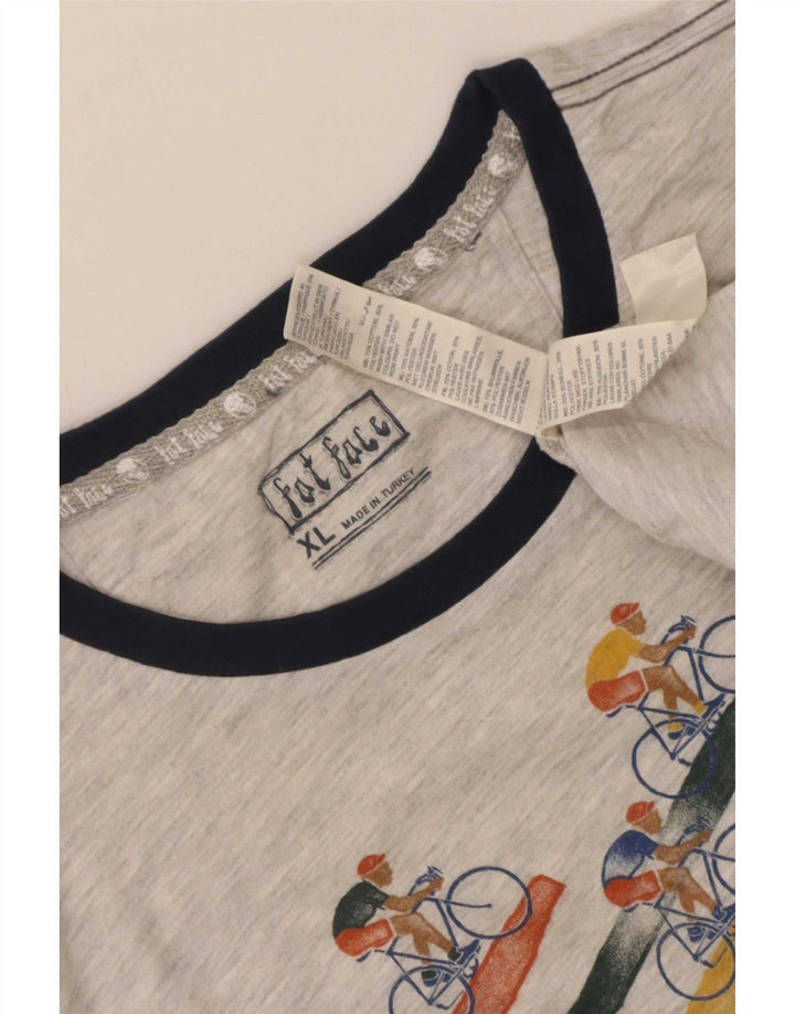 T-shirt grafica da uomo Fat Face Top XL in cotone grigio
