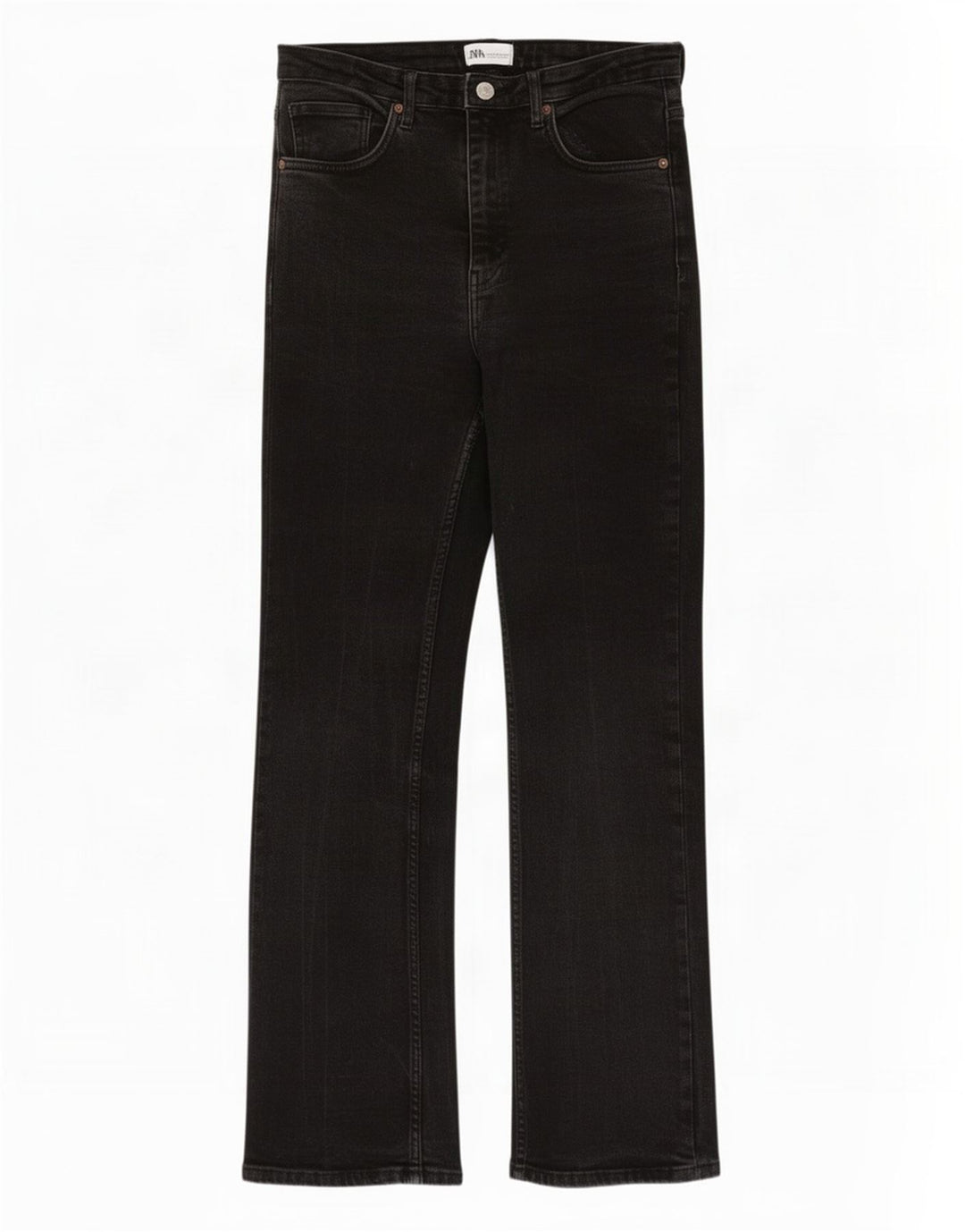Jeans svasati da donna Zara EU 42 Large W32 L30 cotone nero