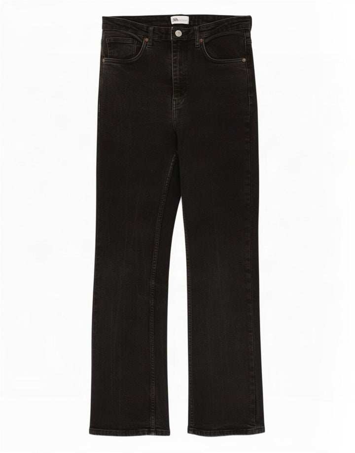 Jeans svasati da donna Zara EU 42 Large W32 L30 cotone nero