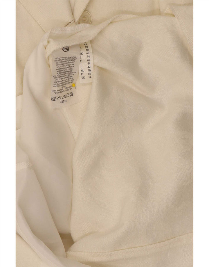 Abito chemisier senza maniche da donna C&A UK 14 Poliestere bianco medio