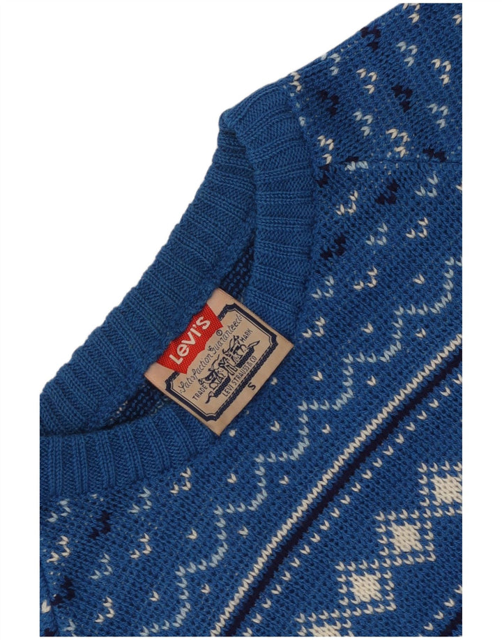 Maglione maglione girocollo da uomo Levi's piccolo acrilico geometrico blu