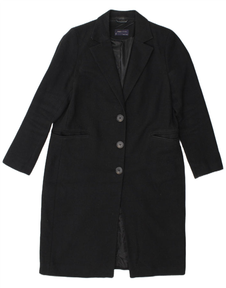 Cappotto da donna Marks & Spencer UK 14 grande poliestere nero