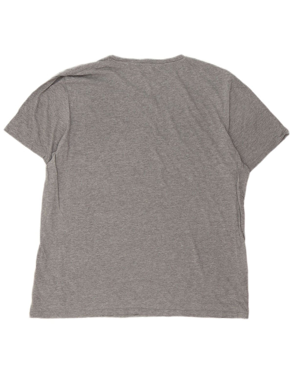 T-shirt grafica da uomo Jack & Jones Top 2XL cotone chiazzato grigio