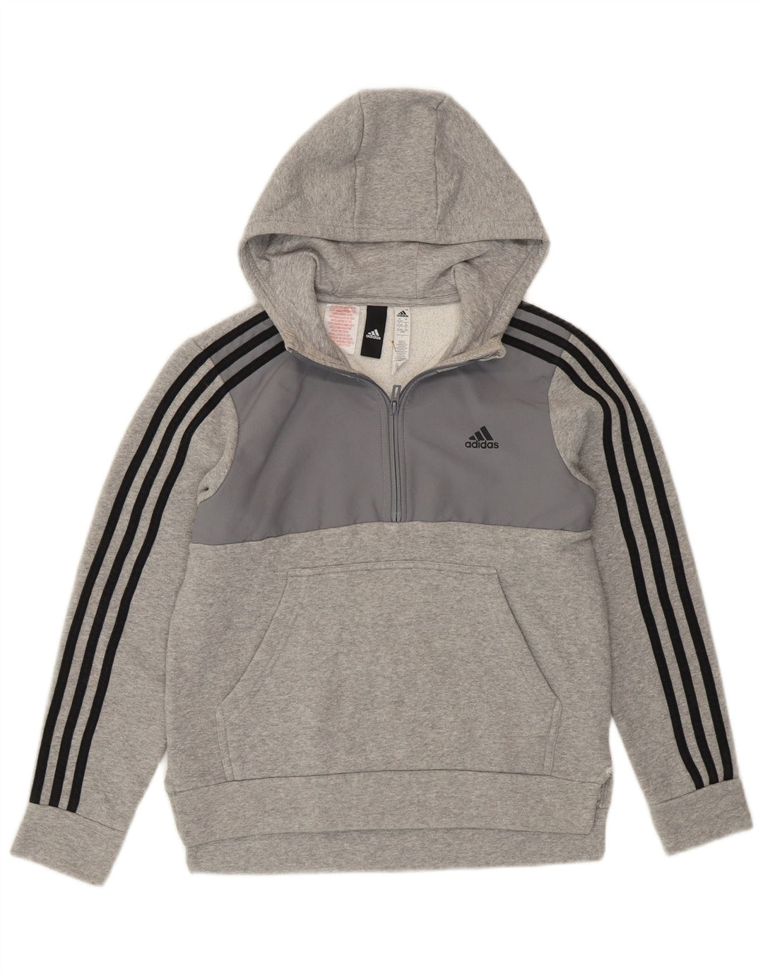 Maglione con cappuccio e zip ADIDAS per ragazzi 12-13 anni Colorblock grigio