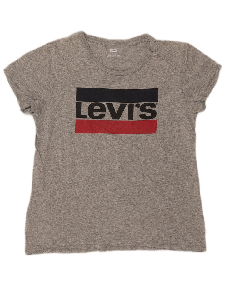 T-shirt grafica da donna LEVI'S UK 12 Grigio medio chiazzato