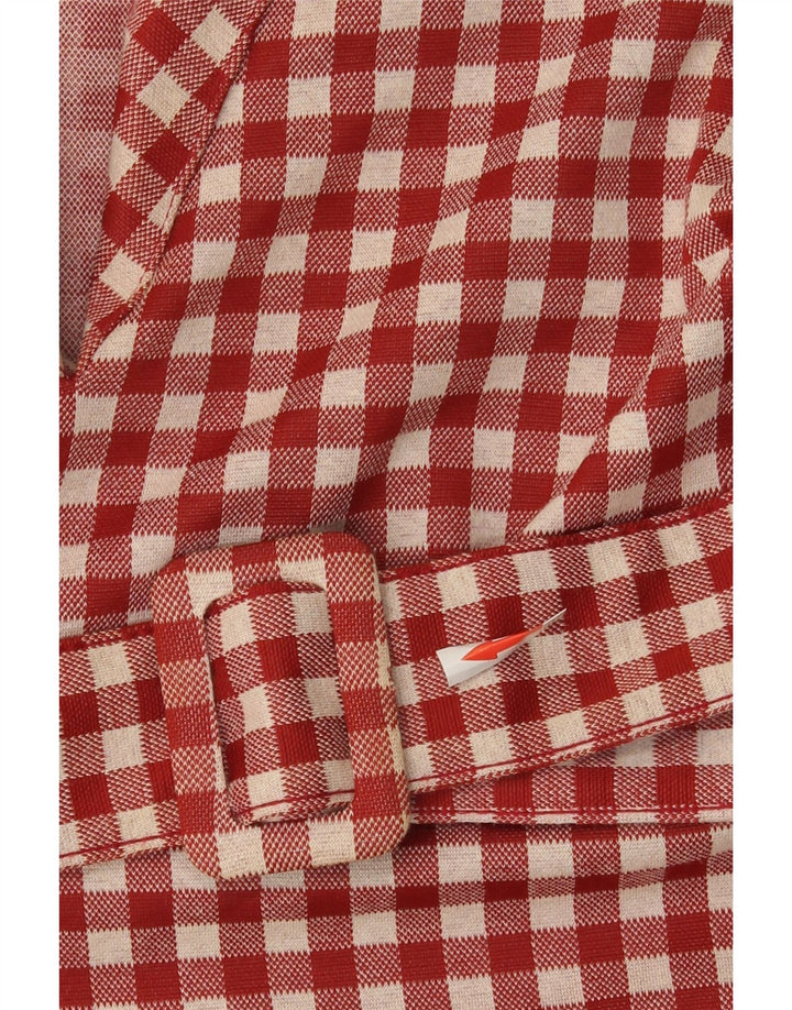 Abito a trapezio da donna Zara UK 8 piccolo poliestere a quadretti rosso